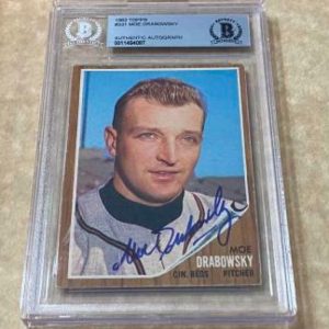 1962 TOPPS MOE DRABOWSKY #331 BRAVES SIGNED CARD BECKETT AUTHENTIC AUTO VINTAGE