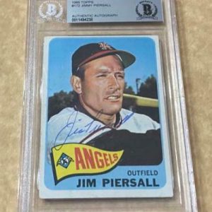 1965 TOPPS JIMMY PIERSALL #172 ANGELS SIGNED CARD BECKETT AUTHENTIC AUTO VINTAGE
