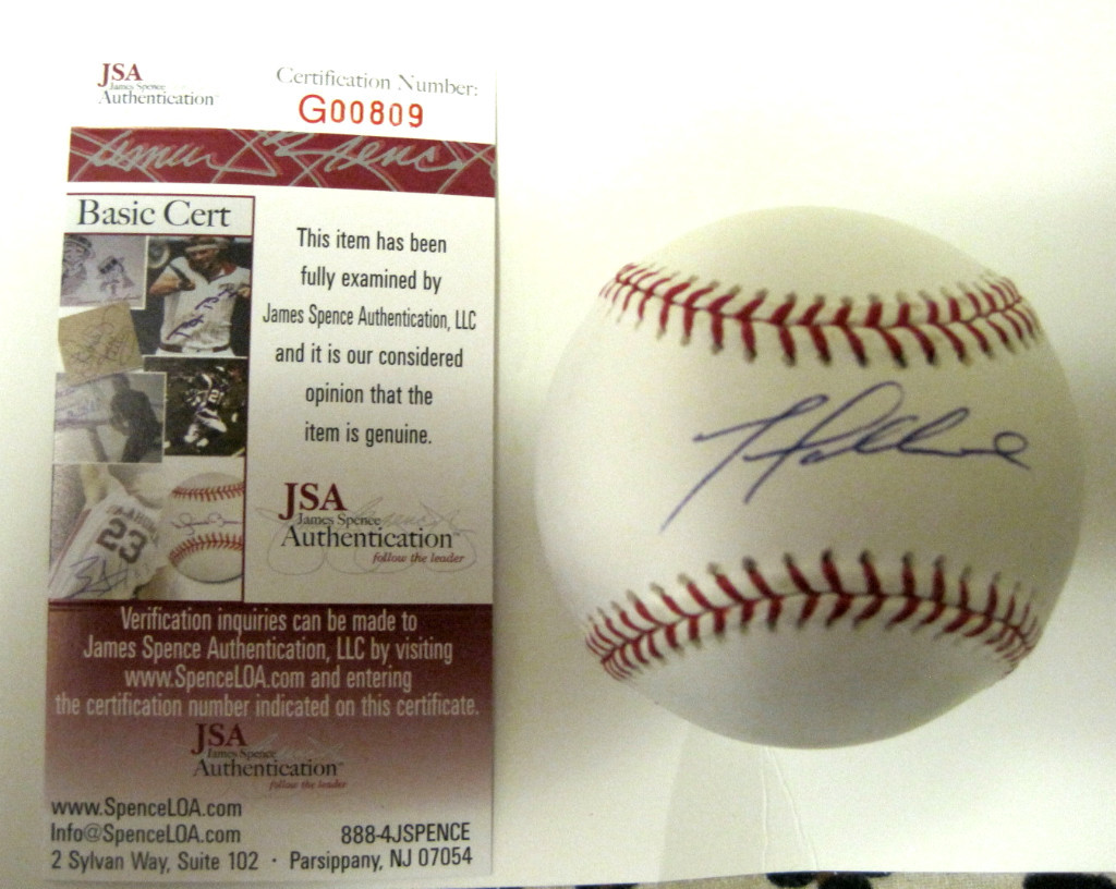 YOVANI GALLARDO MILWAUKEE BREWERS SIGNED OFFICIAL M.L.BASEBALL W/JSA