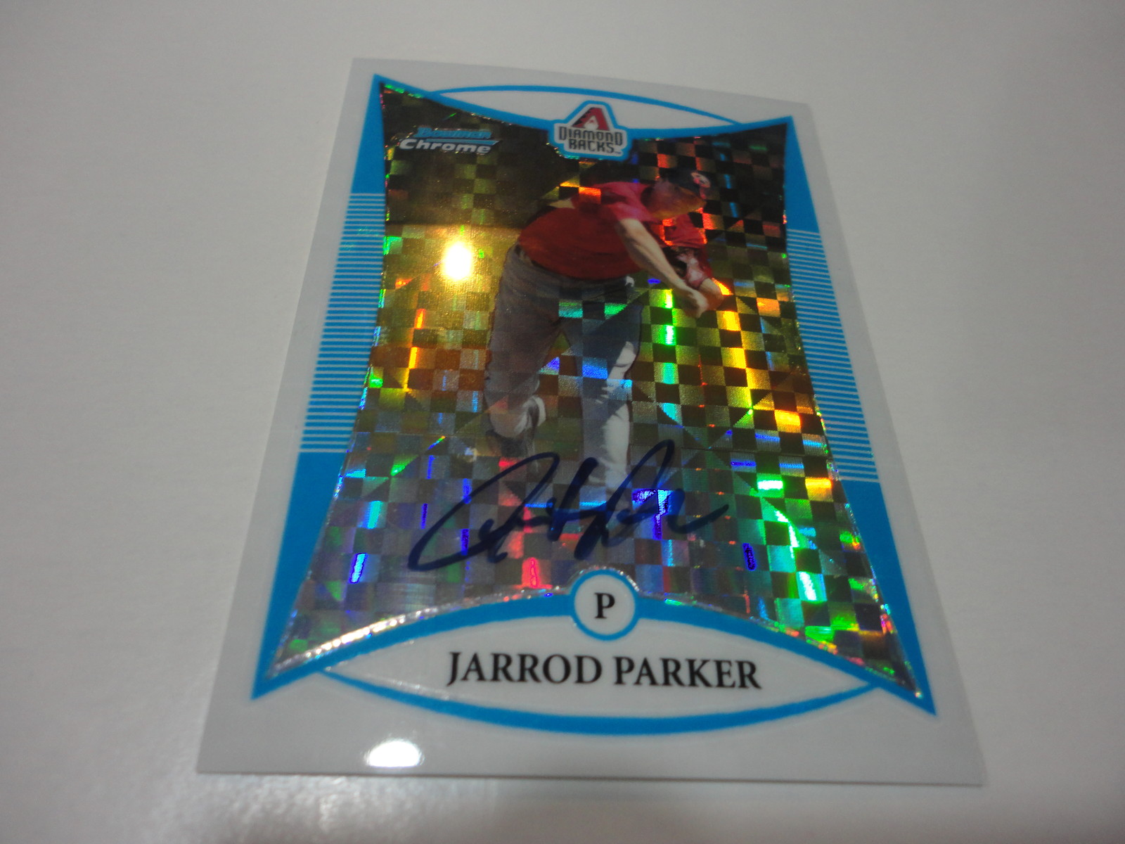 JARROD PARKER 2008 BOWMAN CHROME DP XFRACTOR AUTOGRAPHED RC CARD 207/250