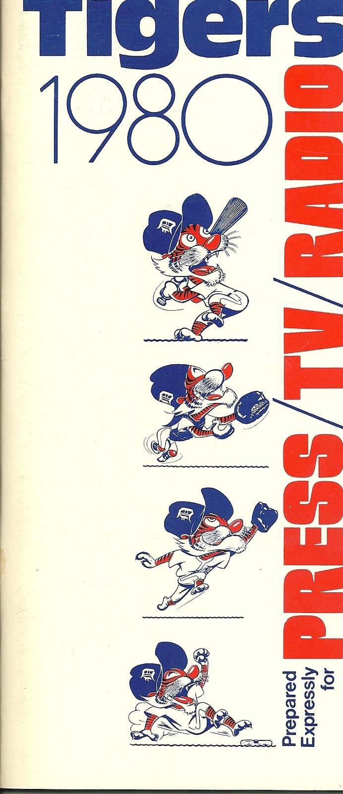 DETROIT TIGERS MLB BASEBALL 1980 MEDIA GUIDE VINTAGE GREAT COLOR AUTHENTIC RARE