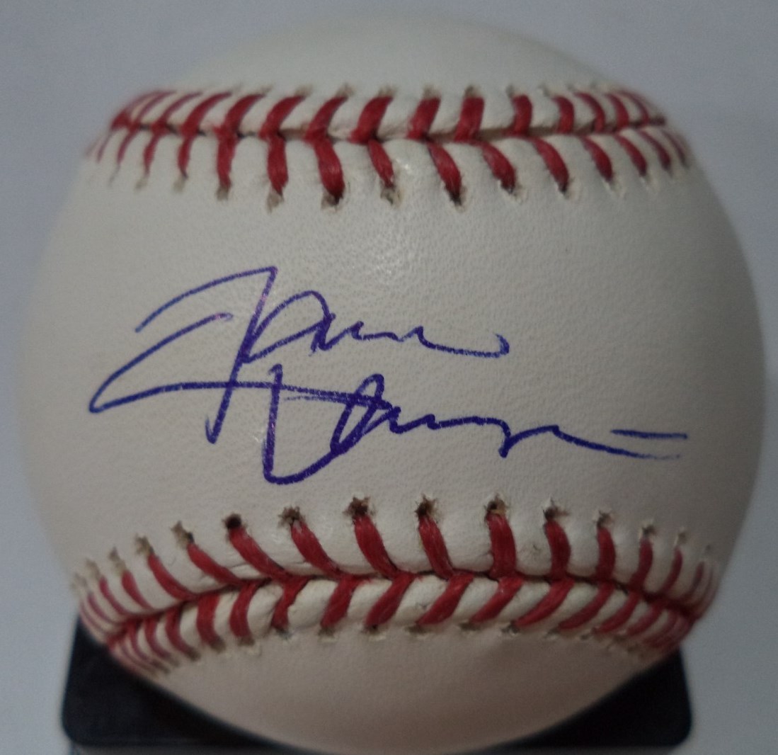 AARON THOMPSON TWINS MARLINS SIGNED AUTOGRAPHED MAJOR LEAGUE BASEBALL W/COA
