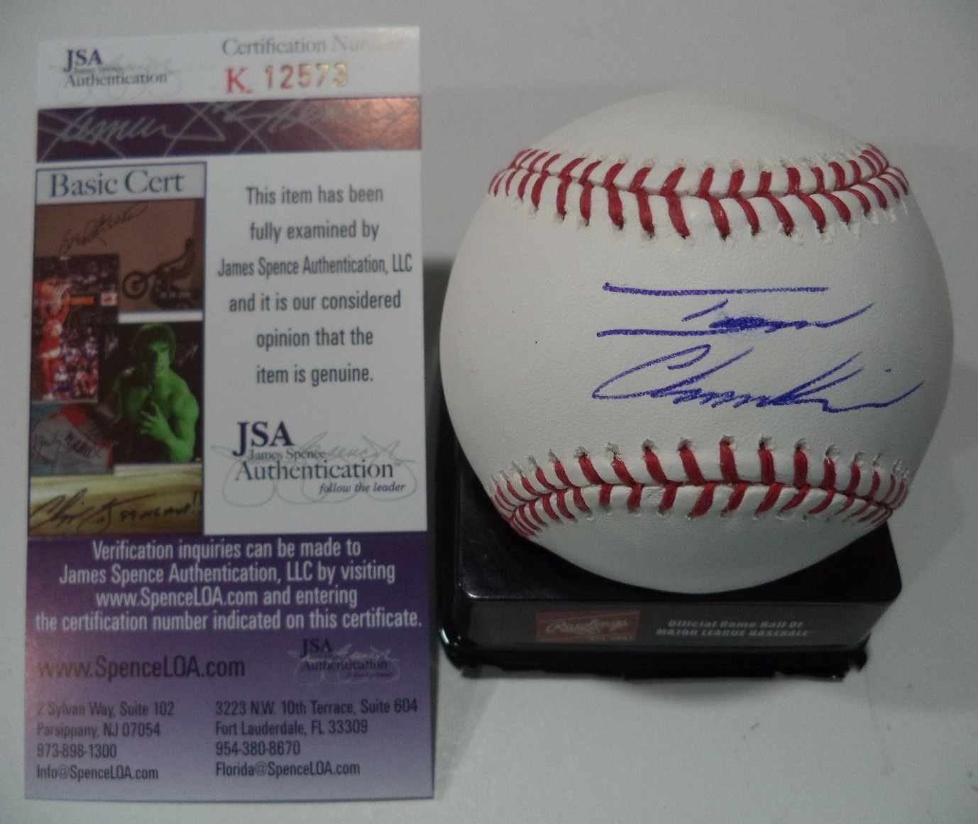 IAN CLARKIN NEW YORK YANKEES SIGNED AUTOGRAPHED ROMLB BASEBALL JSA COA #K12573