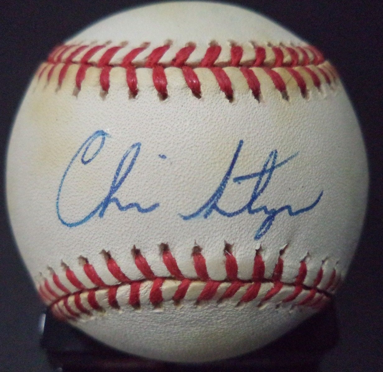 CHRIS STYNES CUBS/PIRATES SIGNED AUTOGRAPHED N.L. BASEBALL W/COA