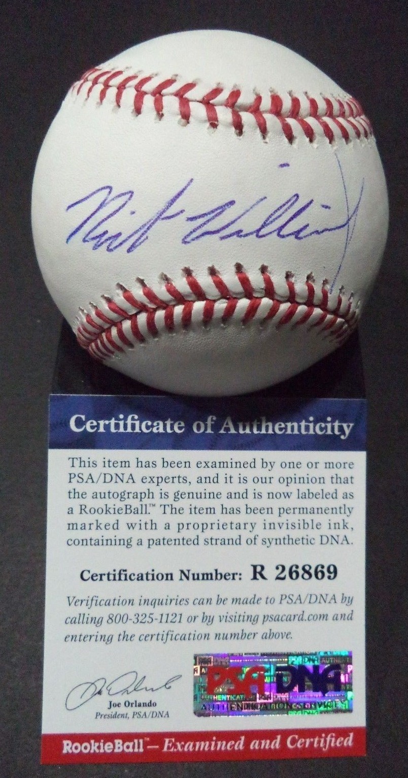 NICK WILLIAMS RANGERS SIGNED ROMLB BASEBALL PSA/DNA COA 