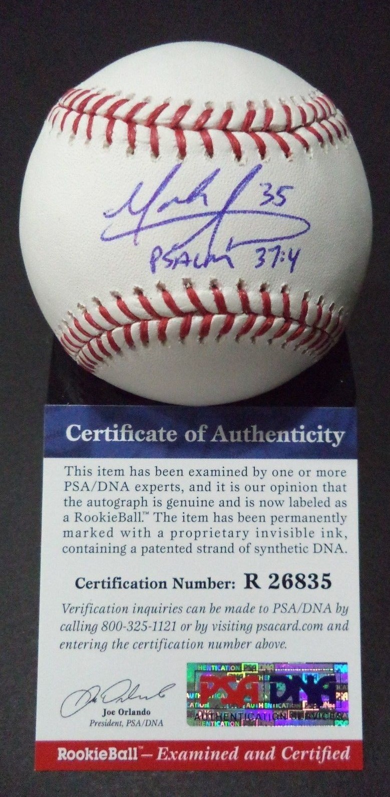 MARK APPEL HOUSTON ASTROS SIGNED M.L BASEBALL PSA/DNA COA 