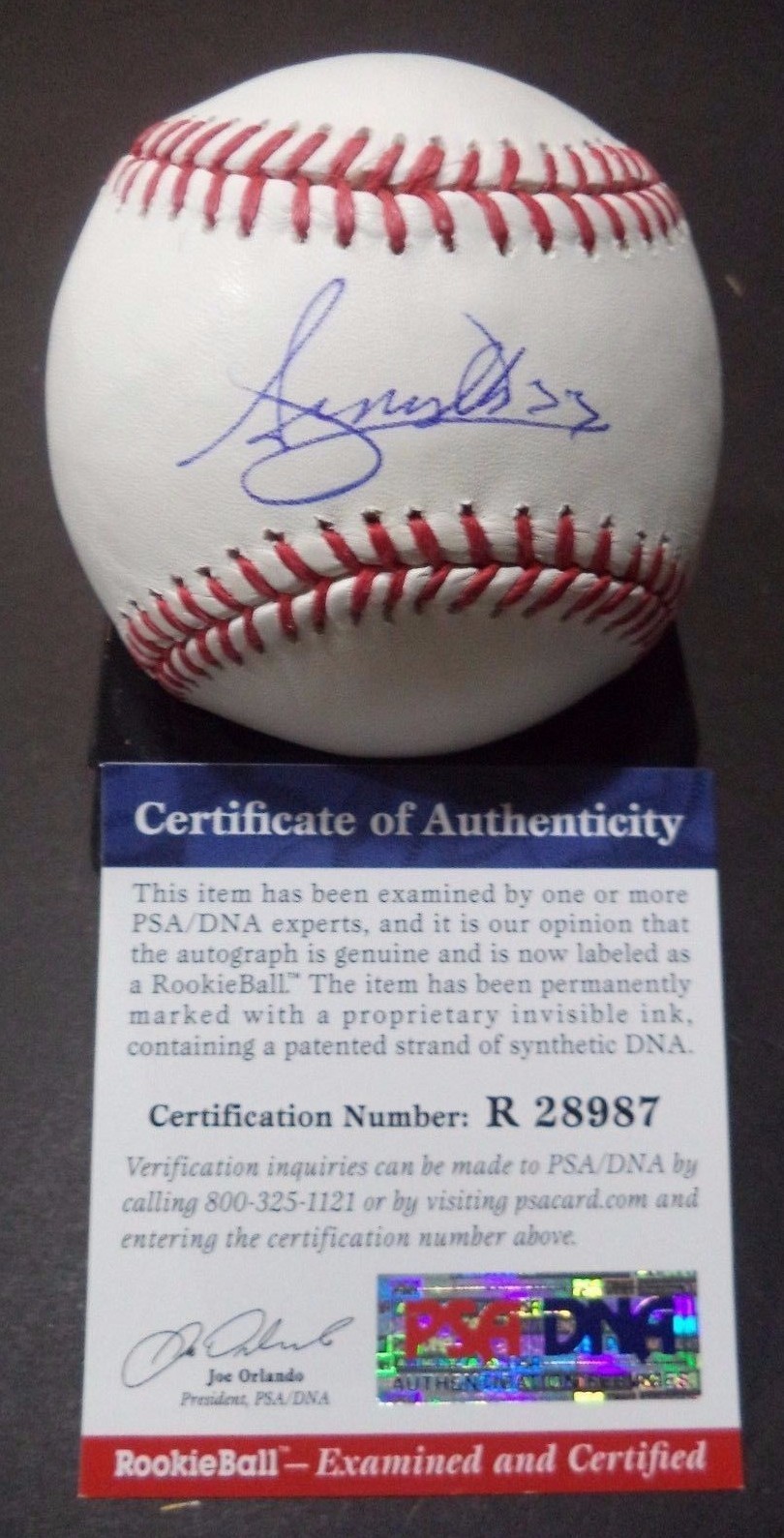 STEVEN MOYA DETROIT TIGERS SIGNED M.L BASEBALL PSA/DNA COA ROOKIE GRAPH R28987