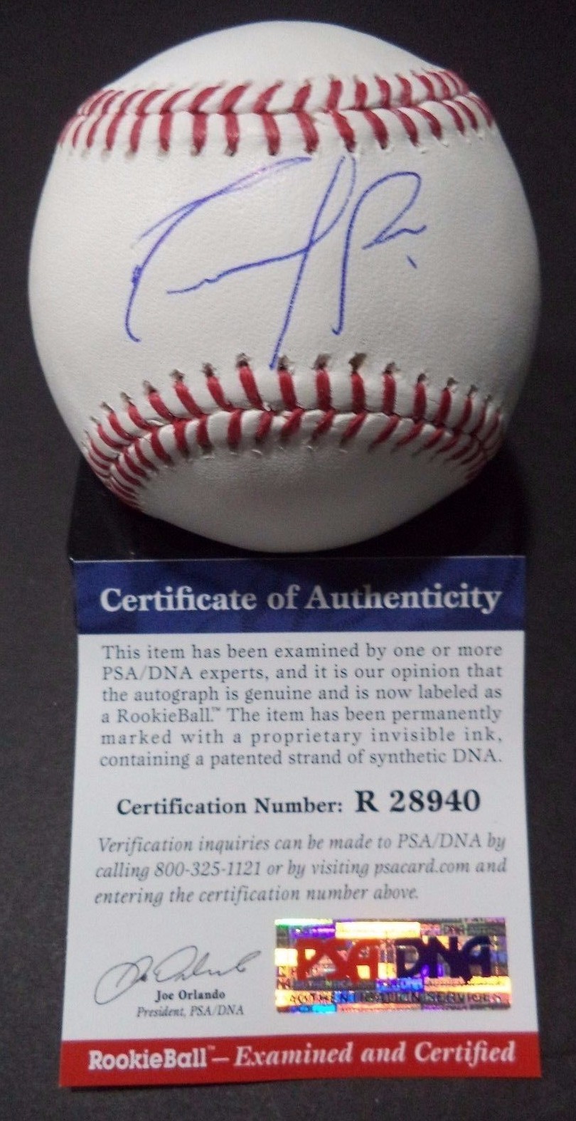 RENATO NUNEZ BALTIMORE ORIOLESSIGNED ROMLB BASEBALL PSA/DNA ROOKIE GRAPH #R28940