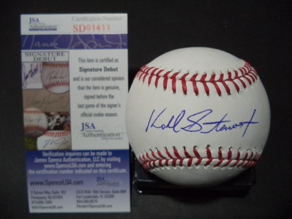 KOHL STEWART TWINS SIGNED AUTO ML BASEBALL SIGNATURE DEBUT JSA COA #SD01411