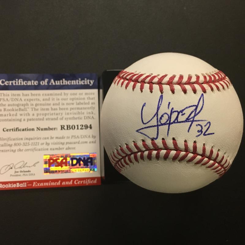 YOAN LOPEZ ARIZONA DIAMONDBACKS SIGNED BASEBALL PSA RB01294 COLLECTIBLE MEMORABILIA