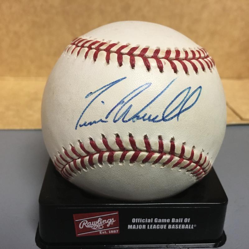 TIM WORRELL GIANTS/PHILLIES N.L. SIGNED BASEBALL W/COA