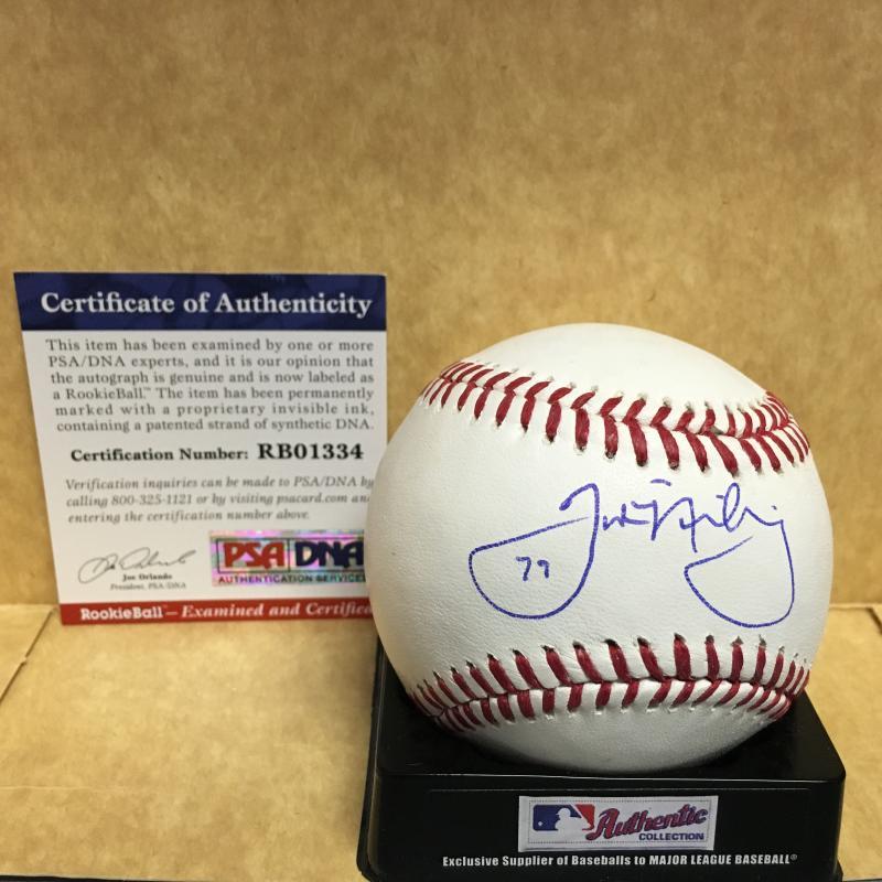 JUSTIN NICOLINO MIAMI MARLINS ROOKIE BALL M.L. SIGNED BASEBALL PSA RB01334