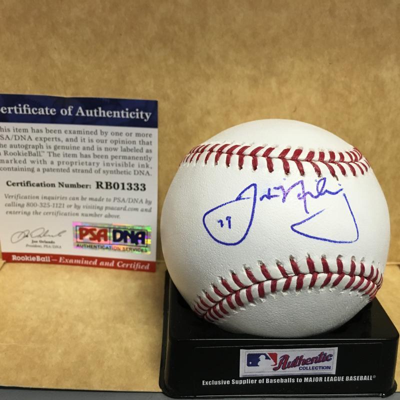 JUSTIN NICOLINO MIAMI MARLINS ROOKIE BALL M.L. SIGNED BASEBALL PSA RB01333