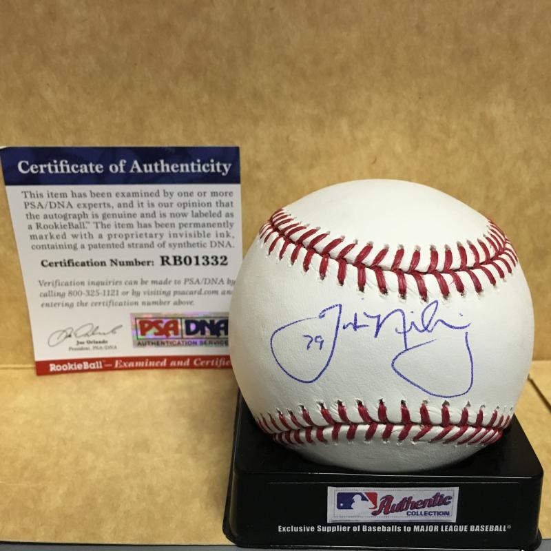 JUSTIN NICOLINO MIAMI MARLINS ROOKIE BALL M.L. SIGNED BASEBALL PSA RB01332