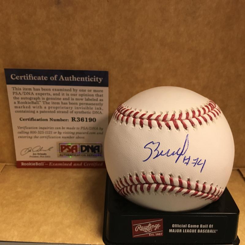 ROBERTO BALDOQUIN LOS ANGELES ANGELS ROOKIE BALL M.L. SIGNED BASEBALL PSA R36190