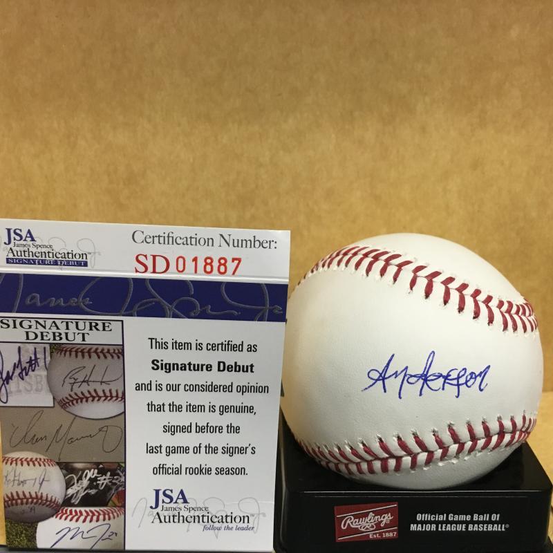 ANDERSON ESPINOZA BOSTON RED SOX SIGNATURE DEBUT M.L. SIGNED BASEBALL JSA SD0188