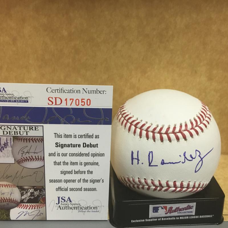 HAROLD RAMIREZ PITTSBURGH PIRATES M.L. SIGNED BASEBALL JSA SD17050