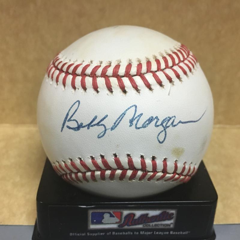 BOBBY MORGAN DODGERS JSA STICKER ONLY N.L. SIGNED BASEBALL W/COA