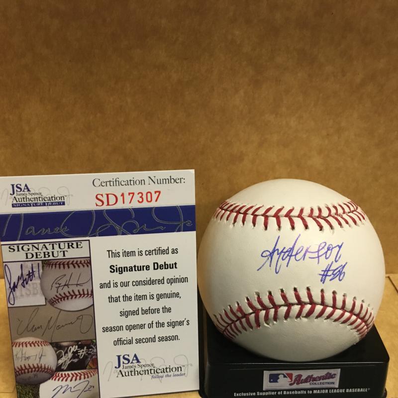 ANDERSON ESPINOZA BOSTON RED SOX SIGNATURE DEBUT M.L. SIGNED BASEBALL JSA SD1730