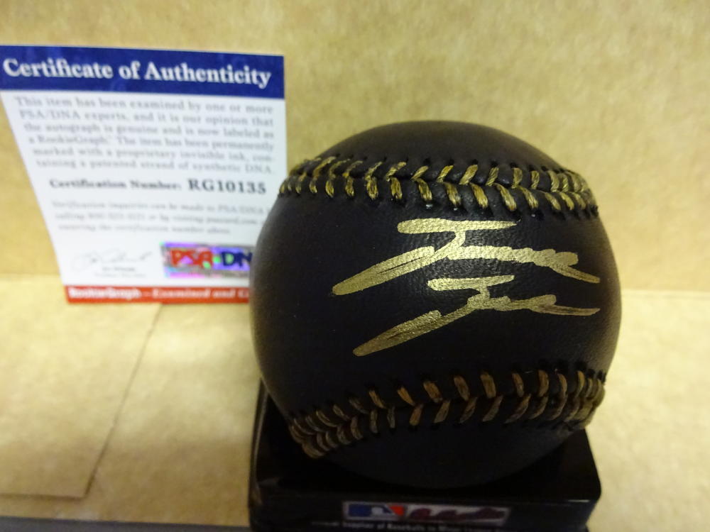 DAVID DAHL COLORADO ROCKIES BLACK SIGNED BASEBALL PSA RG10135