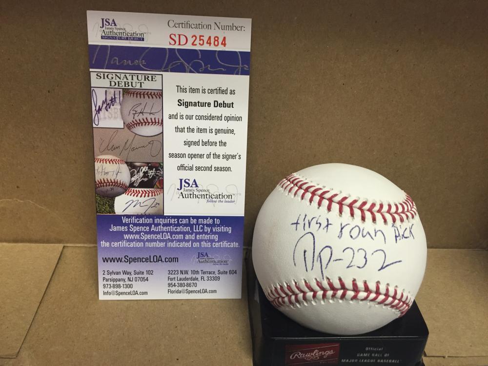 DELVIN PEREZ 1ST ROUND PICK CARDINALS SIGNATURE DEBUT M.L. SIGNED BASEBALL JSA S