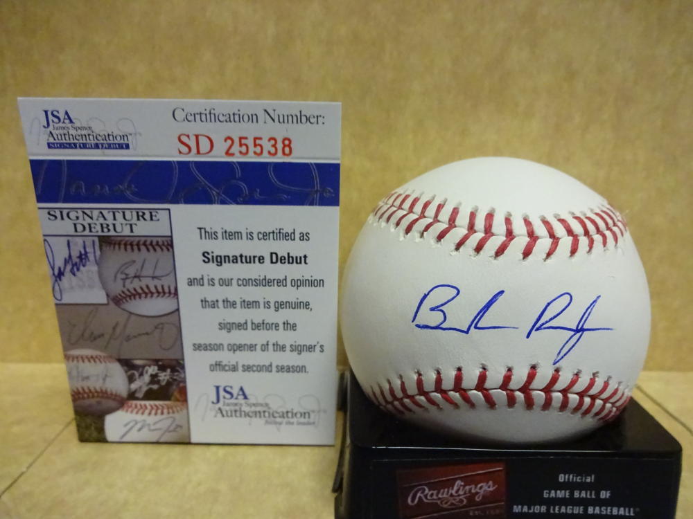 BRENDAN RODGERS COLORADO ROCKIES SIGNATURE DEBUT M.L. BASEBALL JSA SD25538