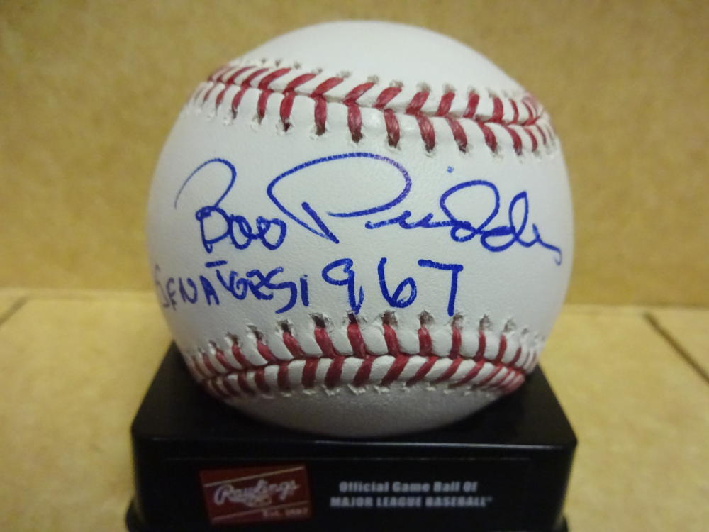 BOB PRIDDY SENATORS 1967 SIGNED M.L. BASEBALL W/COA