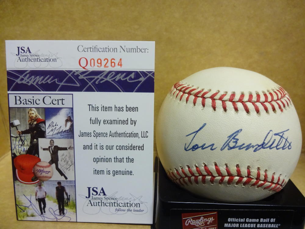 LOU BURDETTE MILWAUKEE BRAVES DECEASED SIGNED N.L BASEBALL JSA Q09264