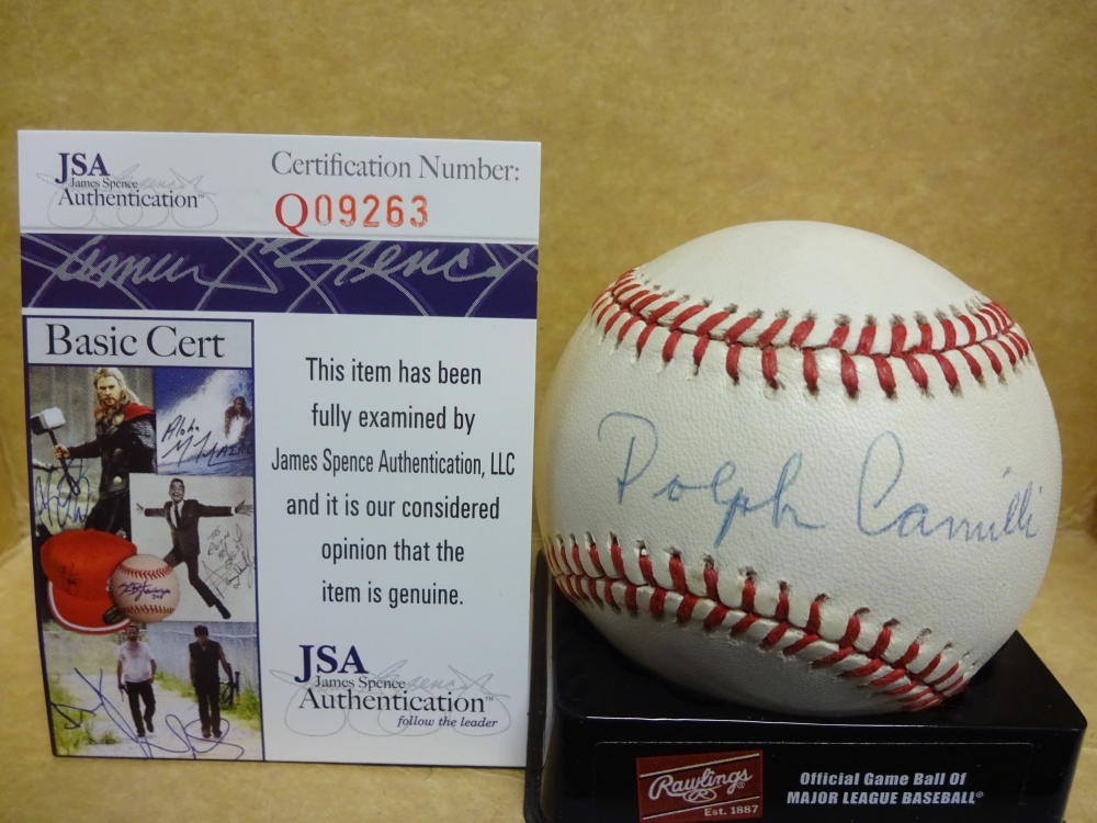 DOLPH CAMILLI BROOKLYN DODGERS SIGNED N.L BASEBALL JSA Q09263