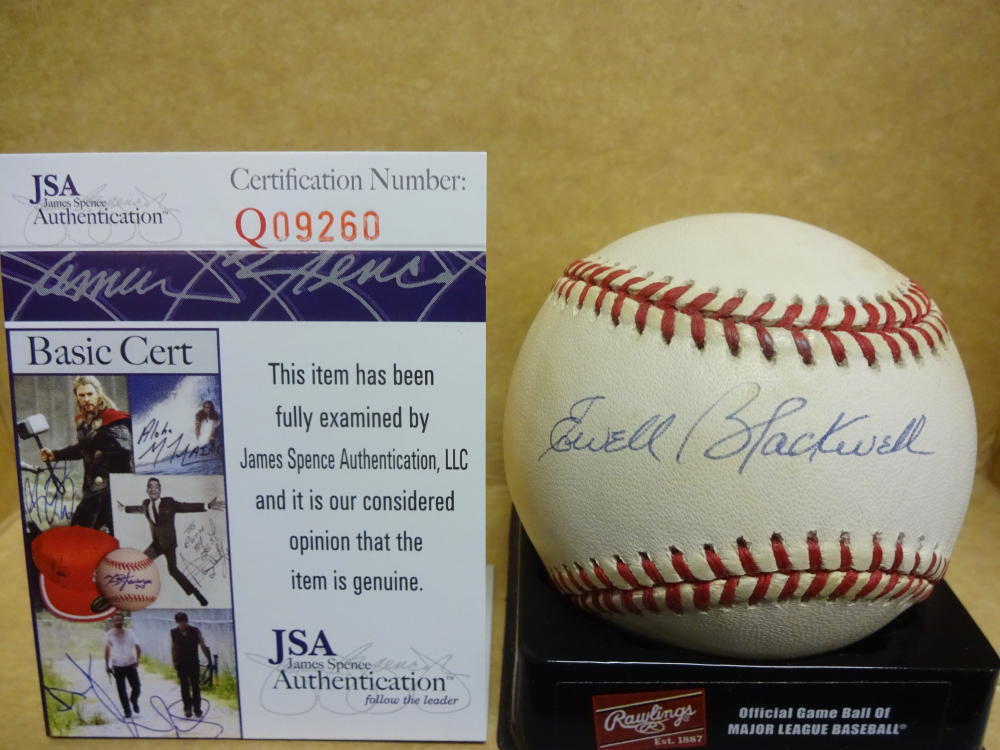 EWELL BLACKWELL REDS/YANKEES SIGNED N.L BASEBALL JSA Q09260