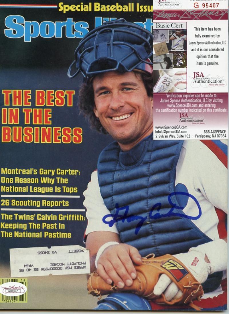 GARY CARTER SPORTS ILLUSTRATED BASEBALL ISSUE SIGNED JSA G95407