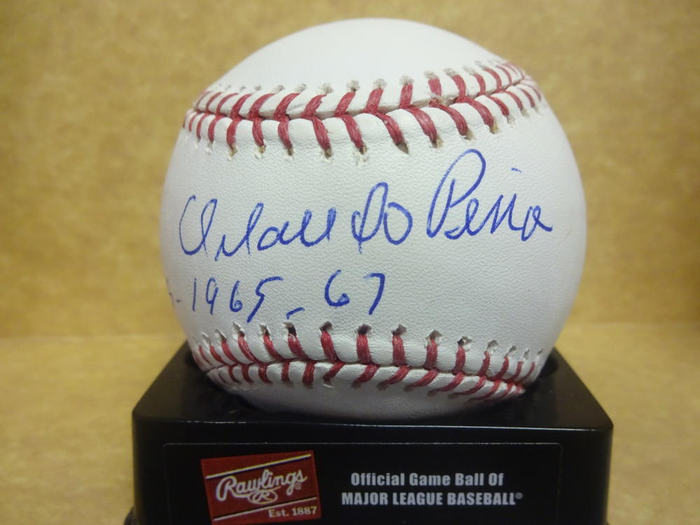 ORLANDO PENA TIGERS 1965-67 SIGNED M.L. BASEBALL W/COA