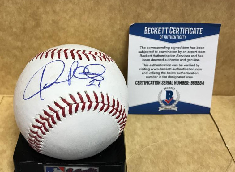 JHONNY PERALTA ST. LOUIS CARDINALS SIGNED M.L. BASEBALL BECKETT AUTH. B65584