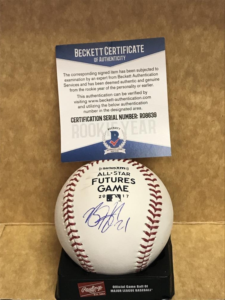 BRENT HONEYWELL TAMPA BAY RAYS ROOKIE YEAR SIGNED 2017 FUTURES BECKETT R08639