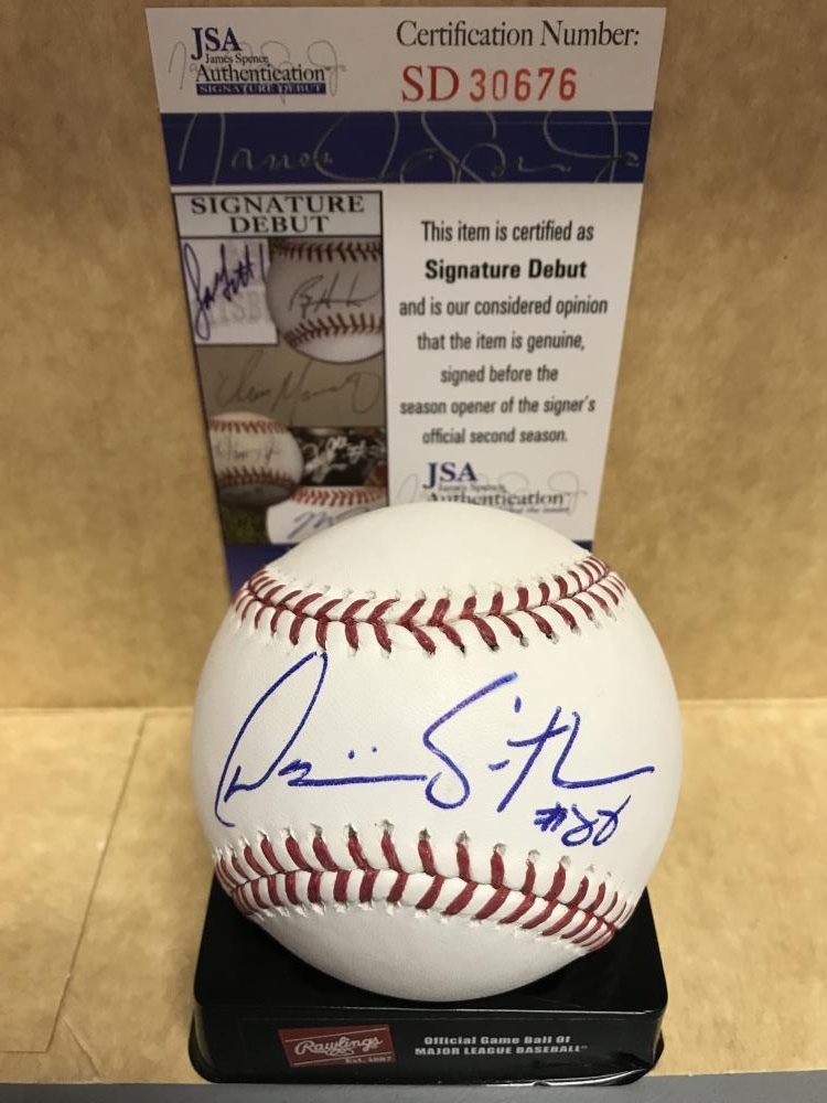 DOMINIC SMITH #88 NY METS SIGNATURE DEBUT SIGNED M.L. BASEBALL JSA SD 30676