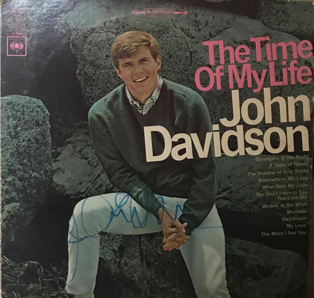 JOHN DAVIDSON THE TIME OF MY LIFE SIGNED 1997 VINYL RECORD ALBUM W/COA