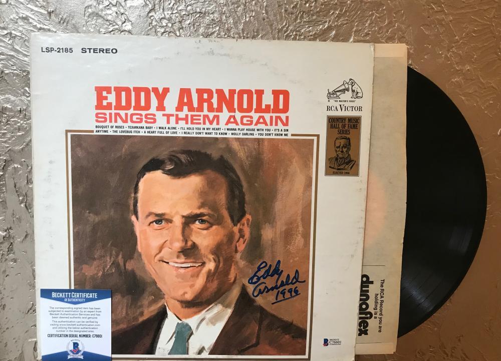 EDDY ARNOLD SINGS THEM AGAIN SIGNED VINYL LP RECORD BECKETT C76601