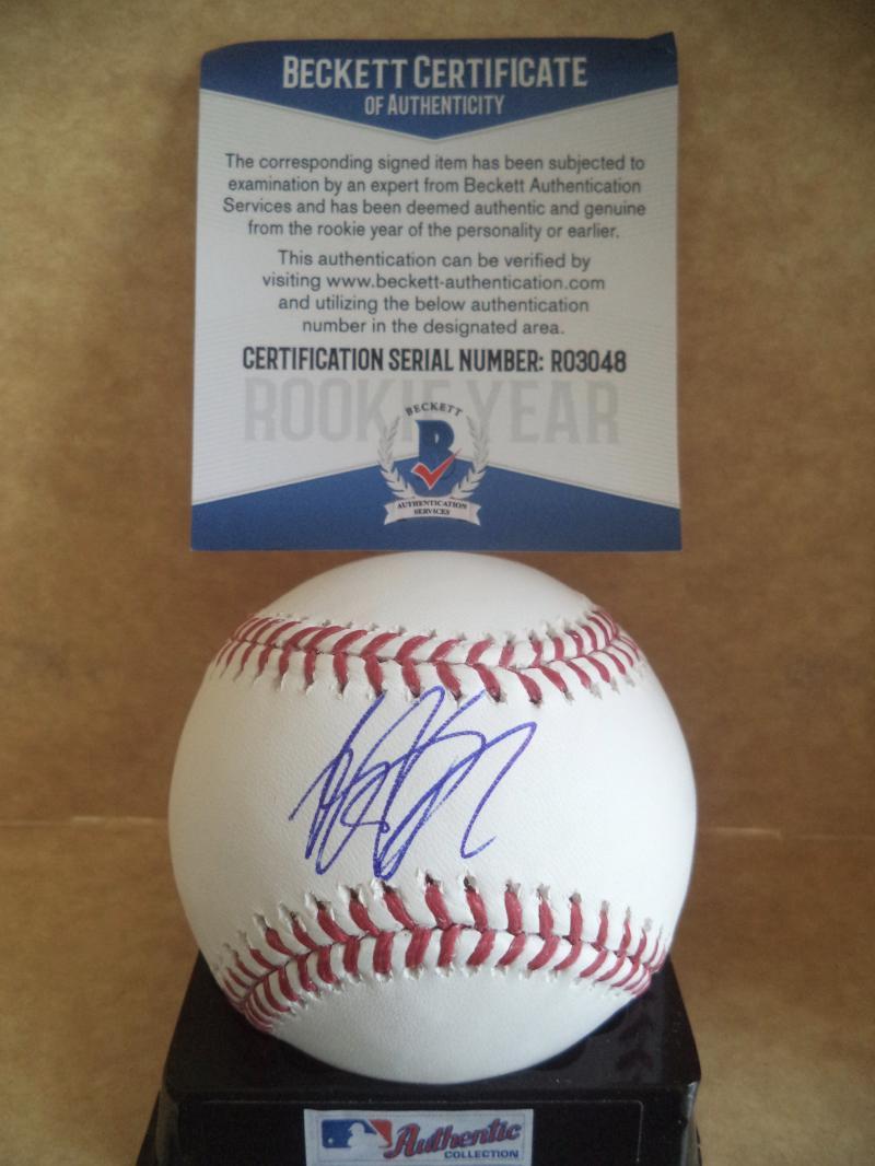 BRENT HONEYWELL TAMPA BAY RAYS ROOKIE YEAR SIGNED ML BASEBALL BECKETT R03048