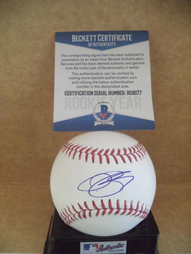 BOBBY BRADLEY CLEVELAND INDIANS ROOKIE YEAR SIGNED ML BASEBALL BECKETT R03077