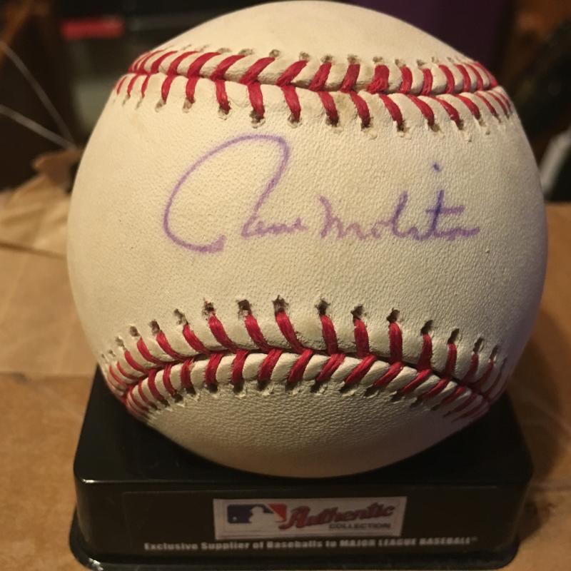 PAUL MOLITOR MINNESOTA TWINS M.L. SIGNED BASEBALL W/COA