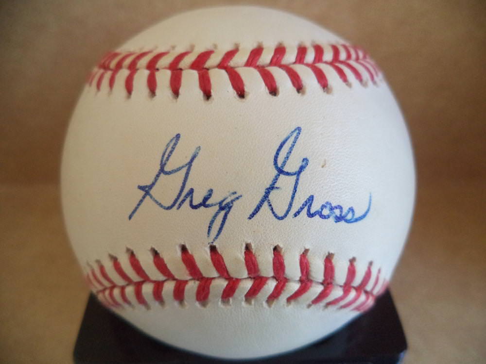 GREG GROSS PHILADELPHIA PHILLIES SIGNED AUTOGRAPHED N.L. BASEBALL W/COA