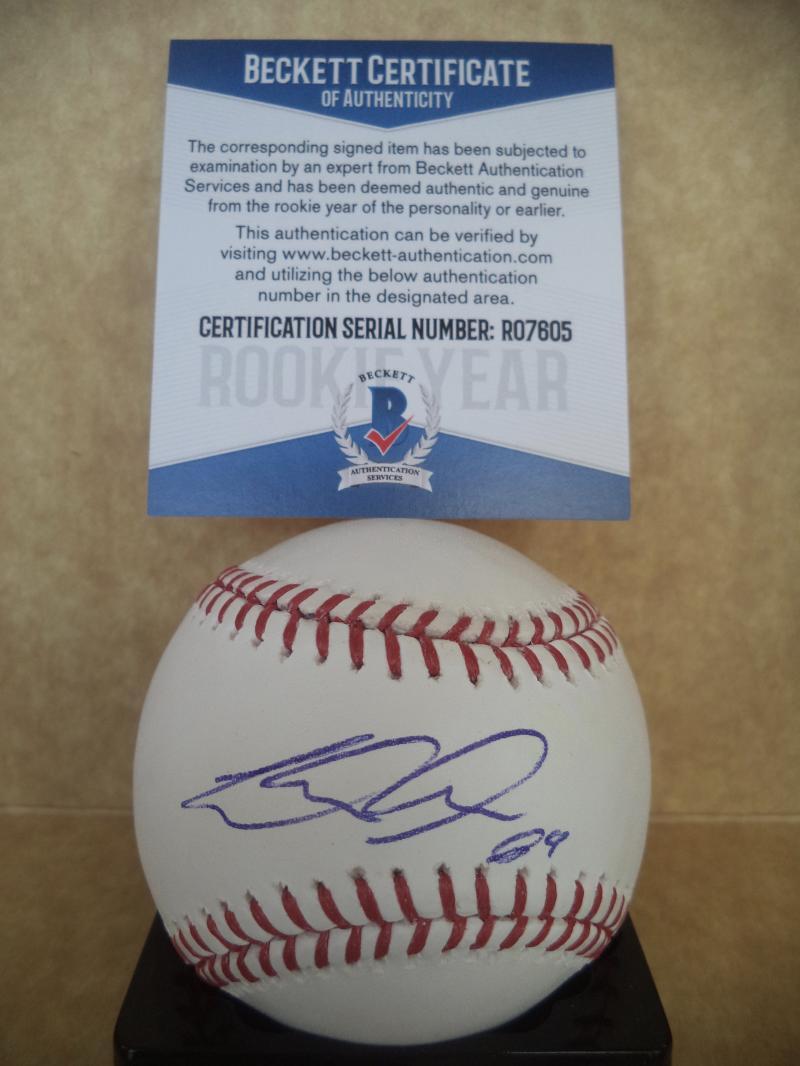 LUIZ GOHARA ATLANTA BRAVES ROOKIE YEAR SIGNED AUTO M.L. BASEBALL BECKETT R07605