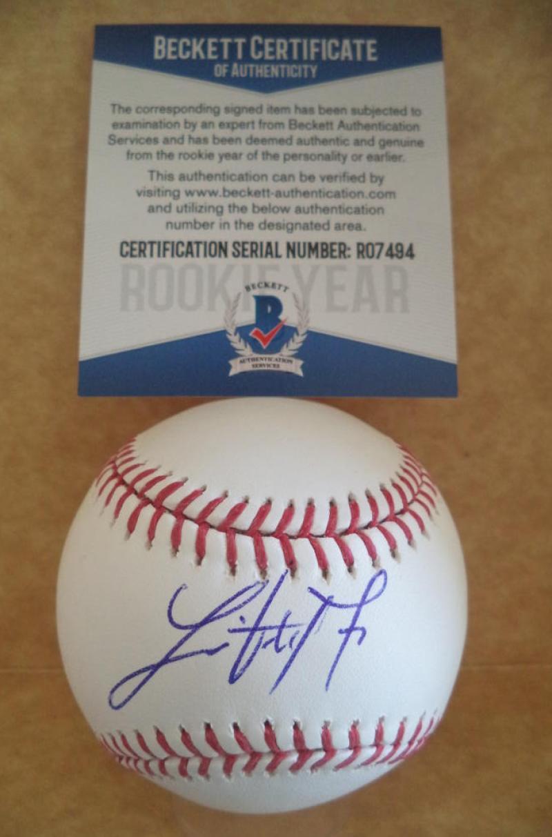 LUIS ORTIZ MILWAUKEE BREWERS ROOKIE YEAR SIGNED AUTO ML BASEBALL BECKETT R07494