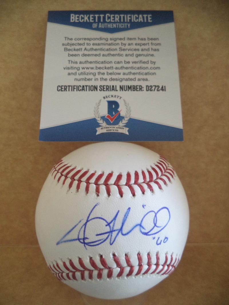 JUSTIN MILLER GIANTS/DODGERS DECEASED SIGNED AUTO M.L. BASEBALL BECKETT D27241