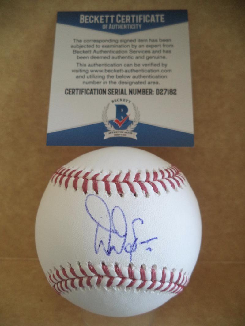 DENARD SPAN TAMPA BAY RAYS SIGNED AUTOGRAPHED M.L BASEBALL BECKETT D27182