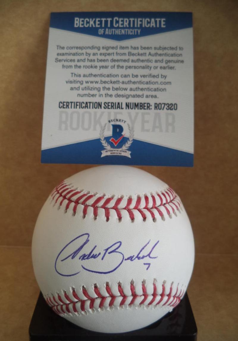 ANDREW BECHTOLD MINNESOTA TWINS ROOKIE YEAR SIGNED ML BASEBALL BECKETT R07320