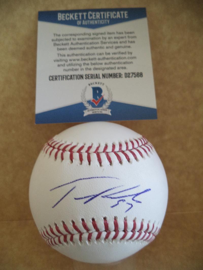 TANNER ROARK WASHINGTON NATIONALS SIGNED AUTO M.L. BASEBALL BECKETT D27568