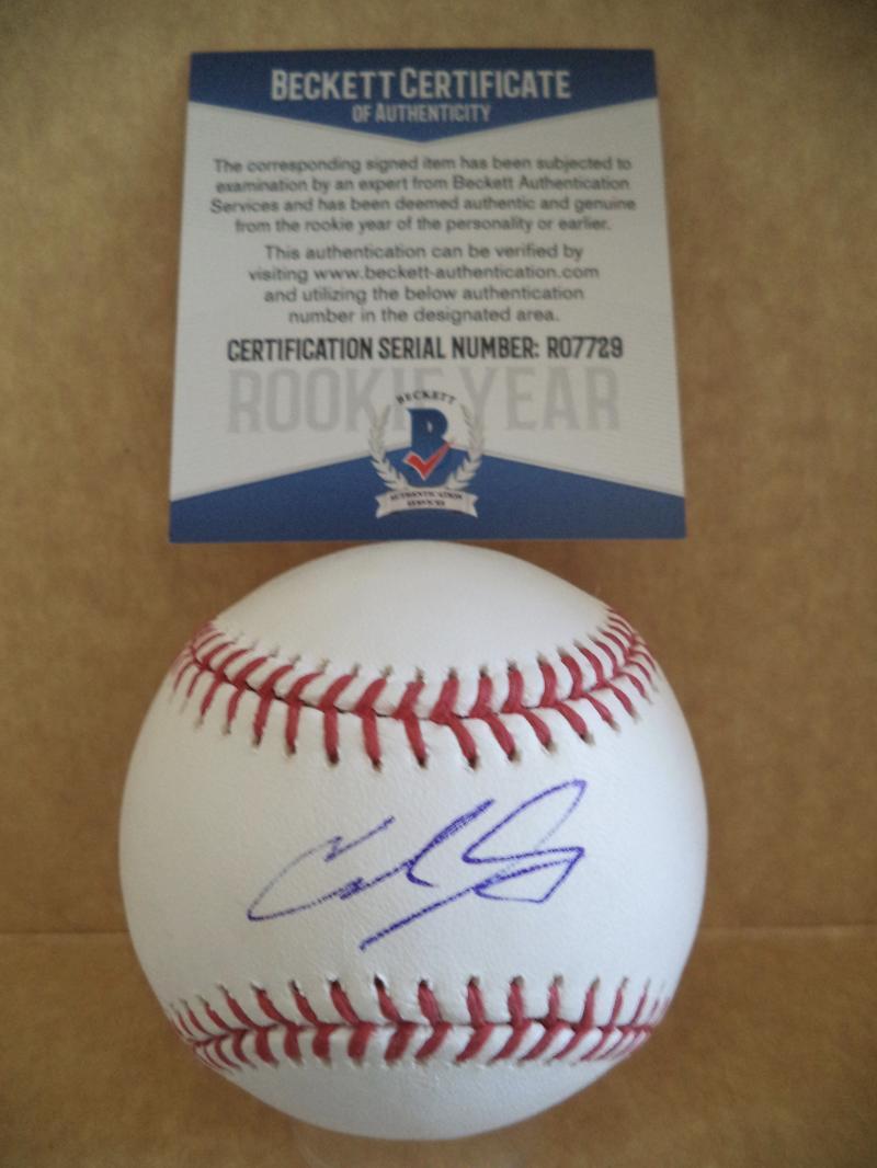 COLTON WELKER COLORADO ROCKIES ROOKIE YEAR SIGNED ML BASEBALL BECKETT R07729