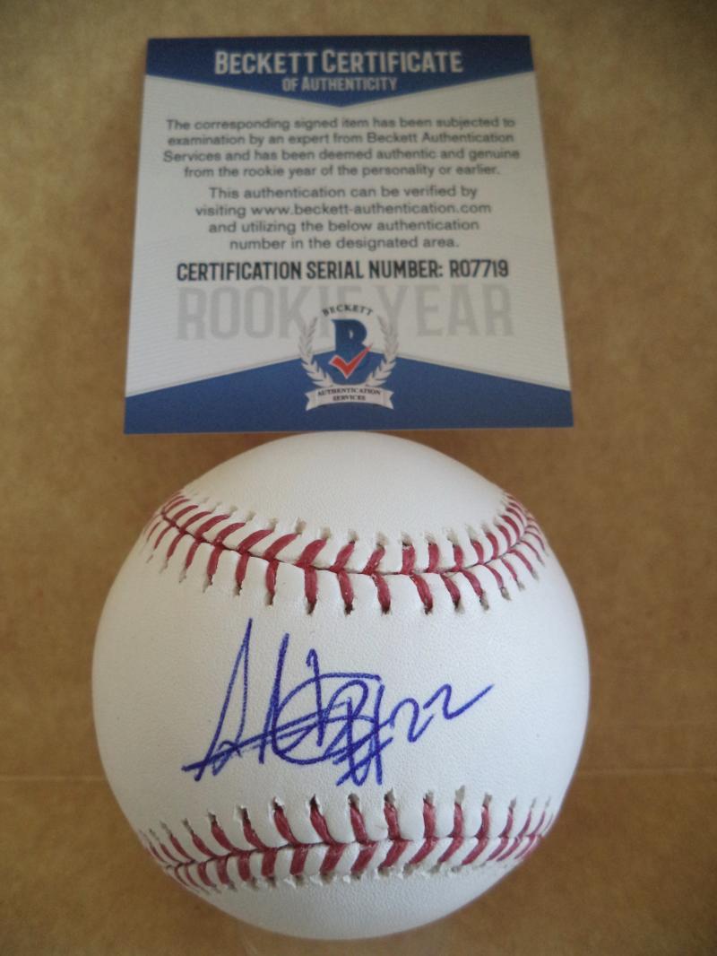 ALBERT ABREU NEW YORK YANKEES ROOKIE YEAR SIGNED M.L BASEBALL BECKETT R07719