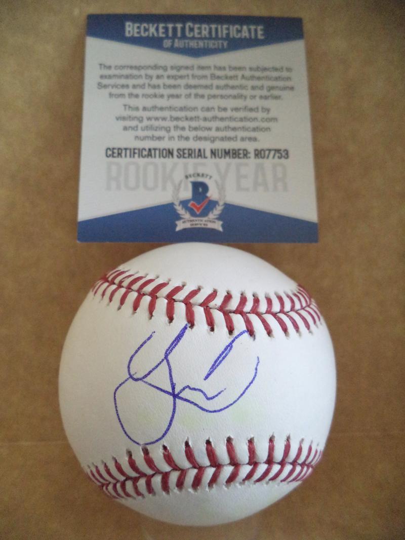 LEWIN DIAZ MINNESOTA TWINS ROOKIE YEAR SIGNED AUTO M.L. BASEBALL BECKETT R07753